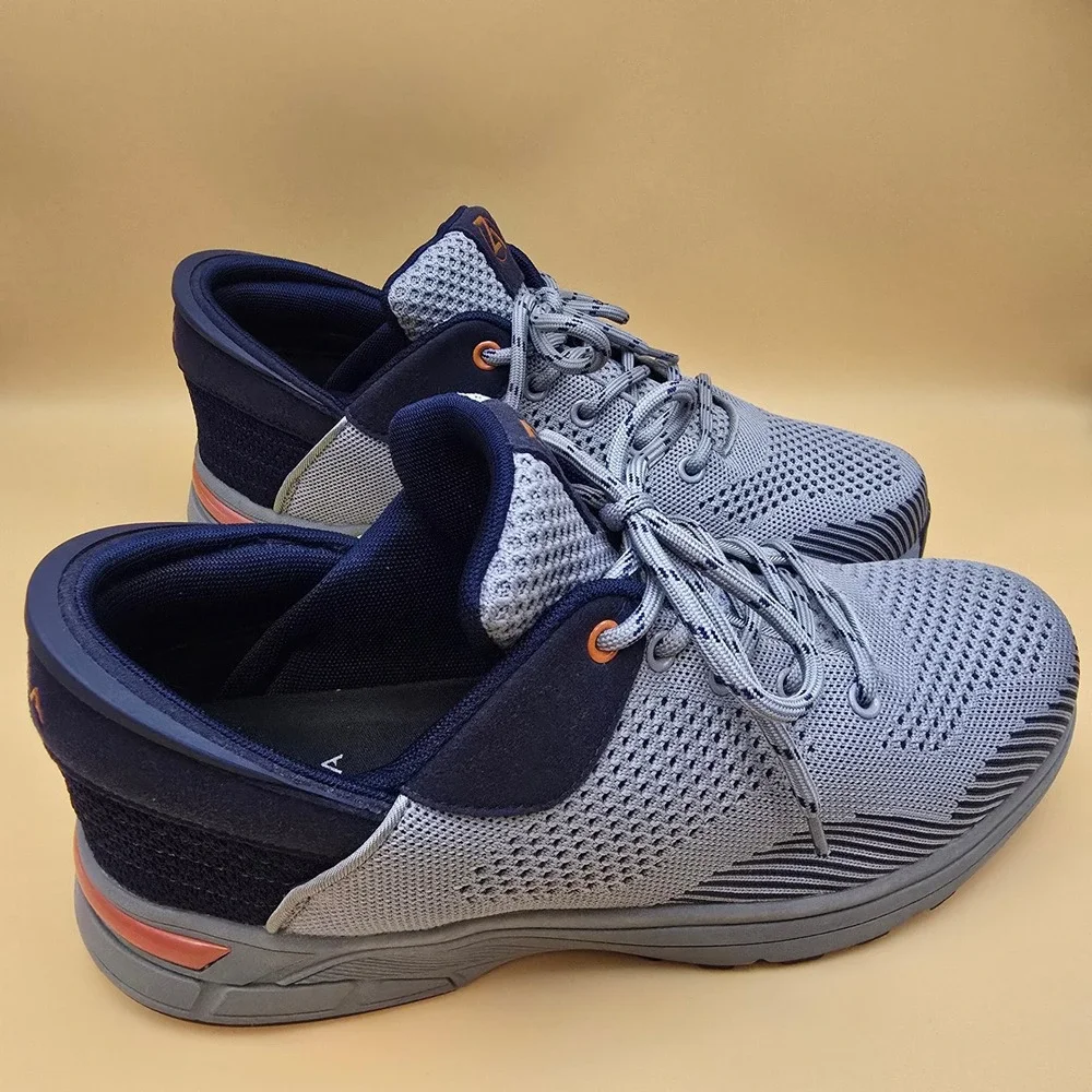 Zeba Hands-Free‎ Shoes Gray Blue Orange Mens 11 Slip On Walking Sneakers Knit